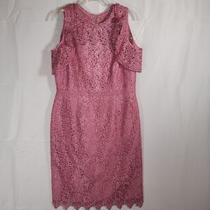 Antonio Melani Formal Rose Lace Dress  Illusion Neckline Cold Shoulder Size 12